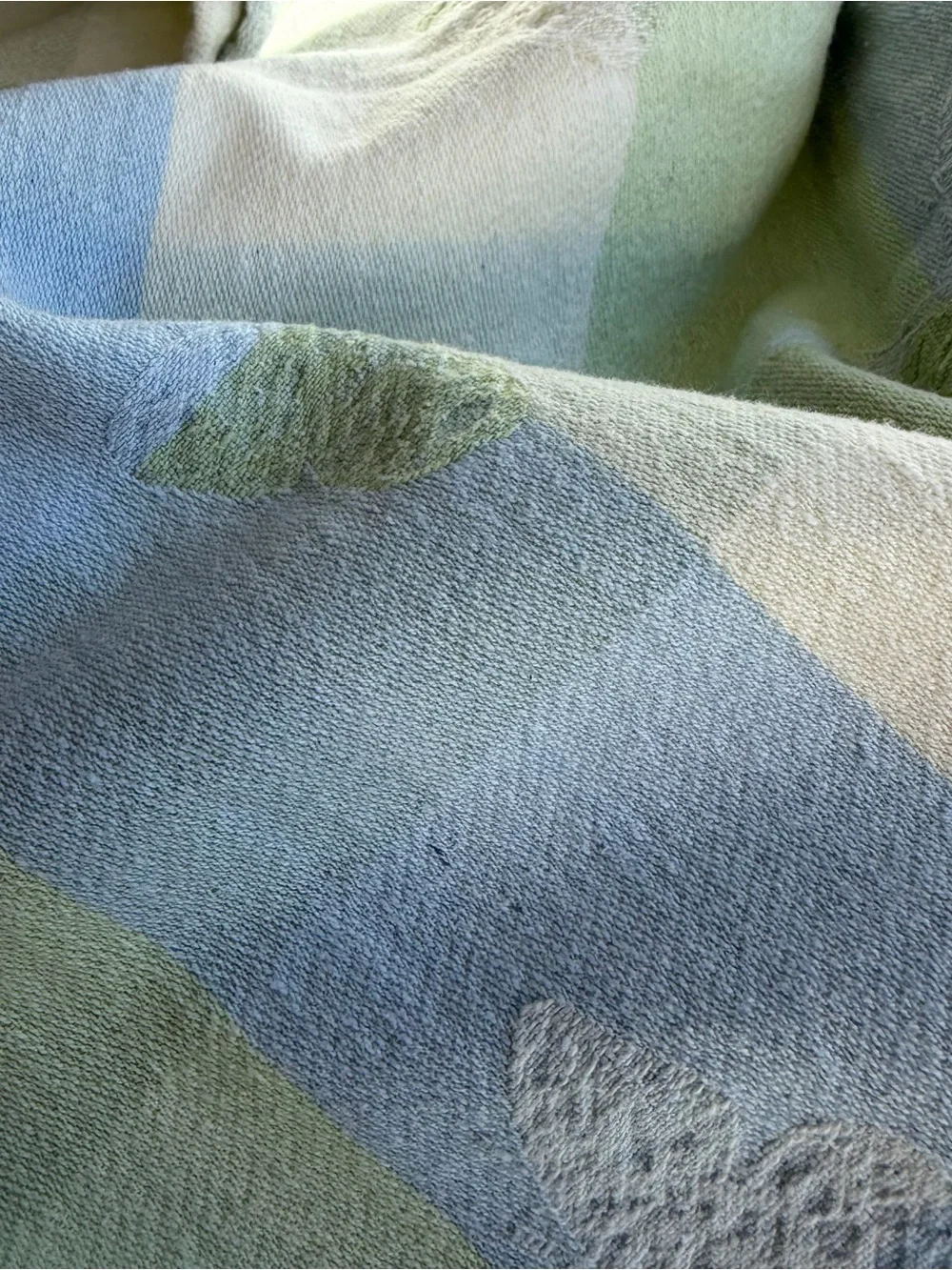 Blue and Light Green Butterfly Jacquard Table Clothe ( could be bedcover)
